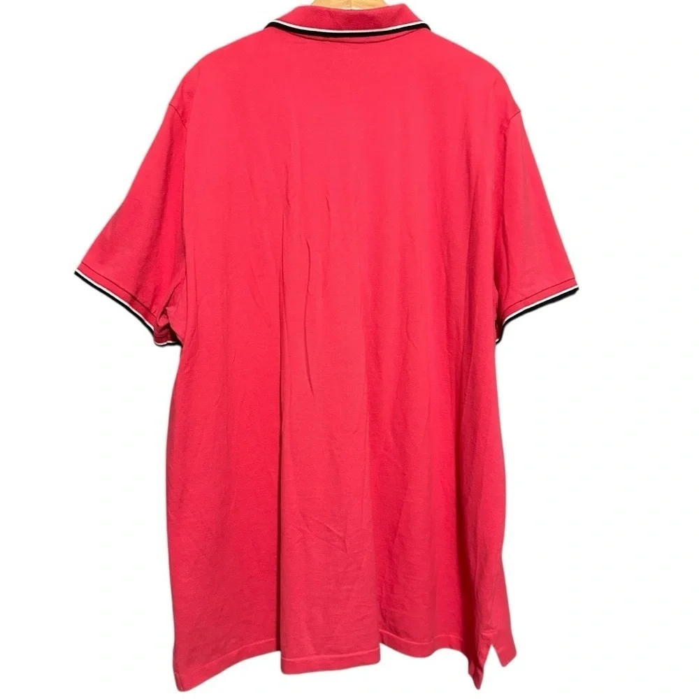 Polo Ralph Lauren Size XXL Red Striped Collar Arm Band Short Sleeve Polo Shirt